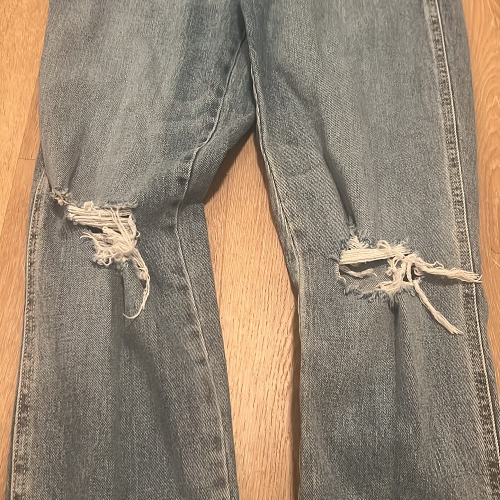 OLD NAVY Overalls Size 6 distressed with one side zipper - Picture 2 of 12